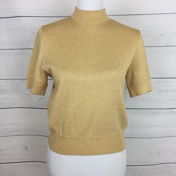 gold mock neck top